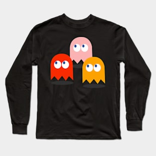 Retro Videogame Ghosts Long Sleeve T-Shirt